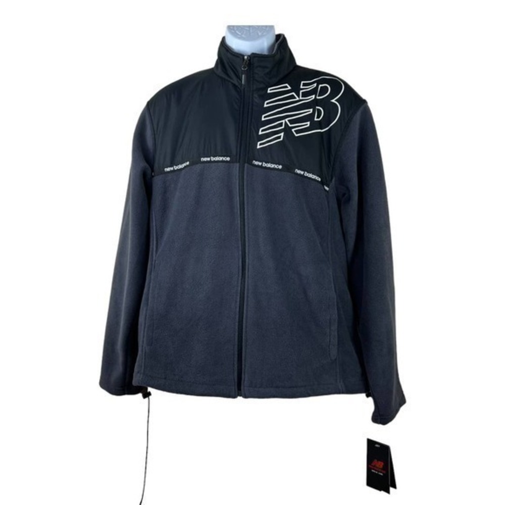 New Balance Men Jacket Black Zipper Up size L
